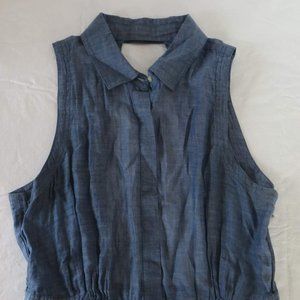 I Love HB1 Blue Sleeveless Blouse Dress